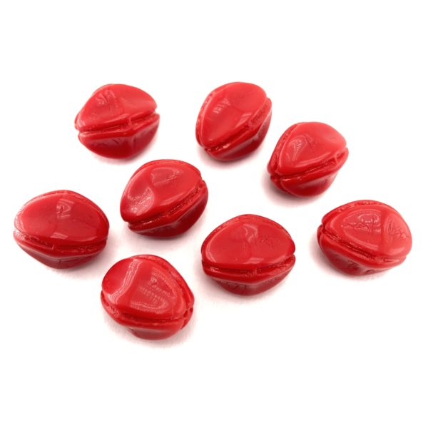 Vintage Czech Glass Red Pod Beads